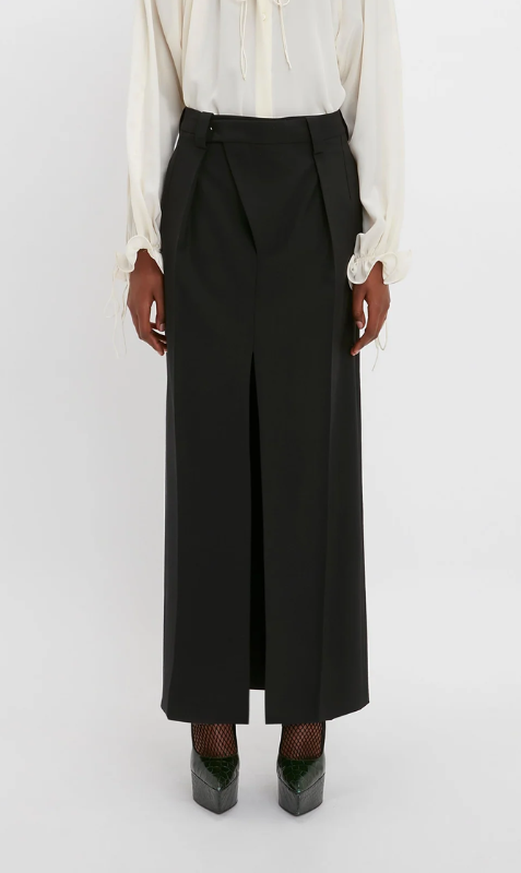 Victoria Beckham | Wrap Front Tailored Skirt - Black