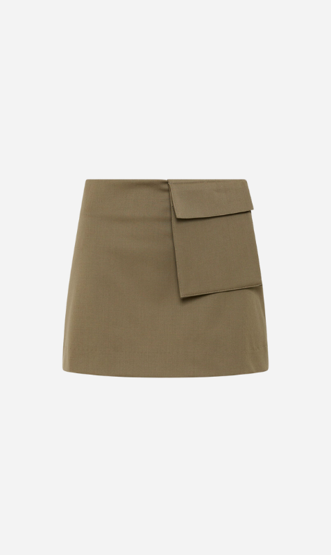 St. Agni | Utilitairan Pocket Mini Skirt - Kelp