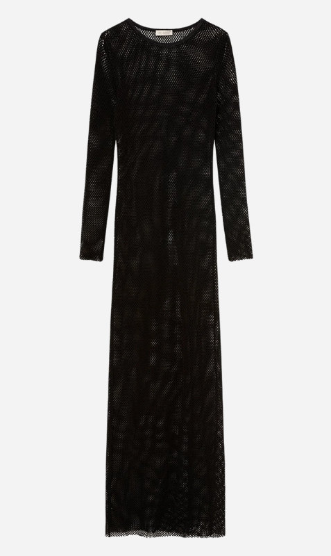 St. Agni | Mesh Long Sleeve Dress - Black