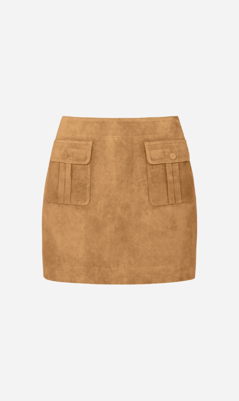 Ducie | Hayla Suede Mini Skirt - Deep Sand
