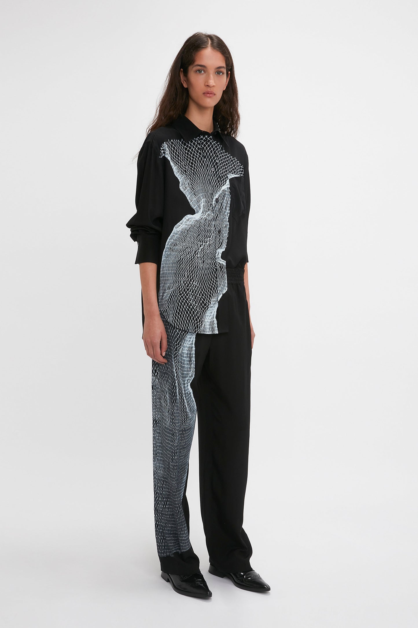 Victoria Beckham | Long Sleeve Pyjama Shirt - Black/White