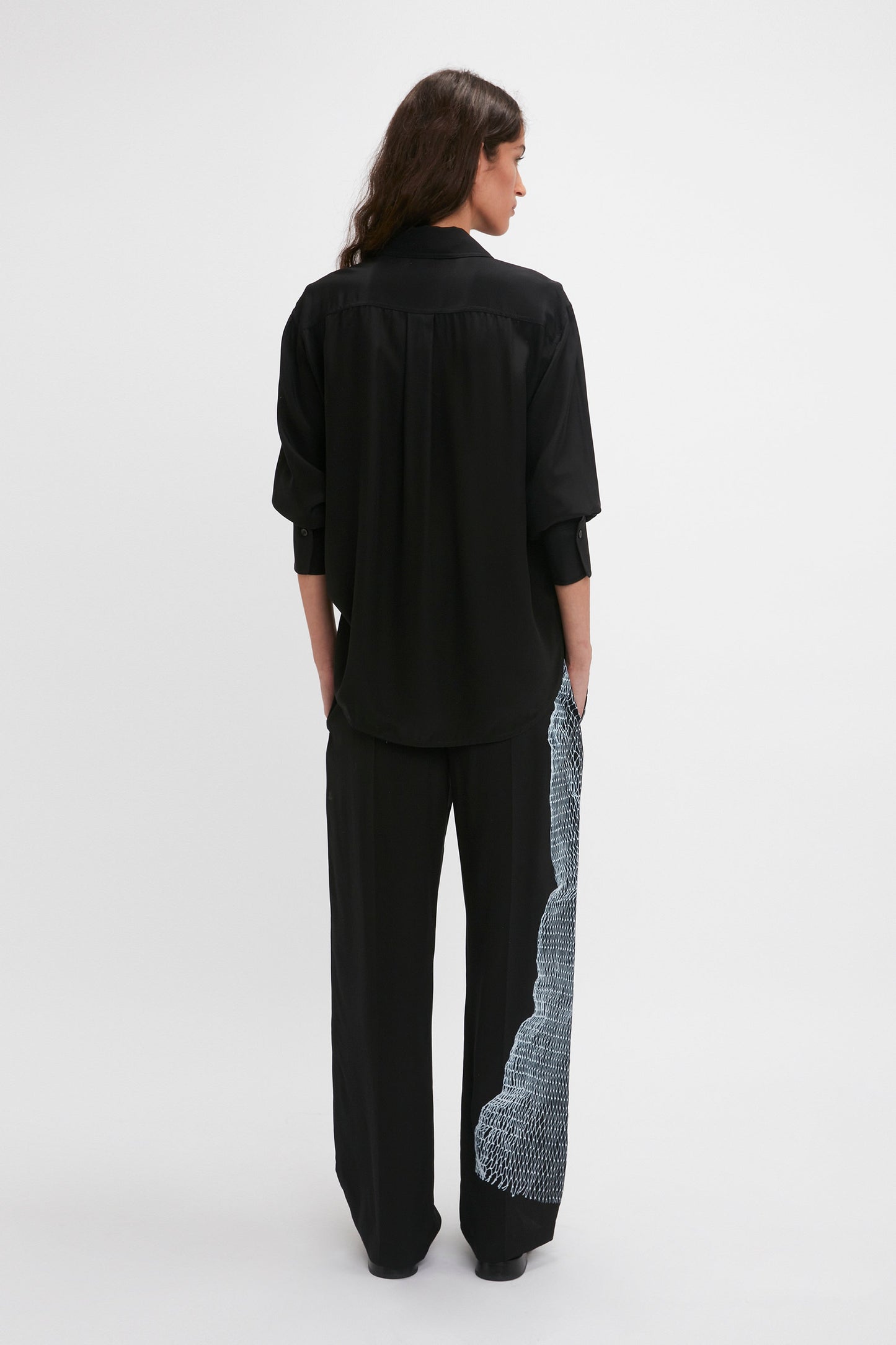 Victoria Beckham | Long Sleeve Pyjama Shirt - Black/White