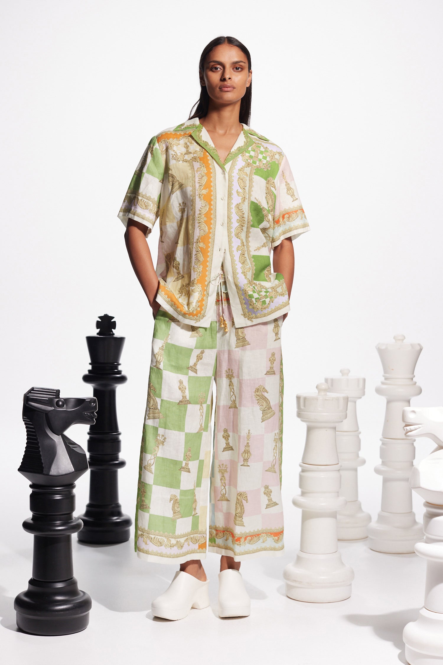 ALEMAIS | Checkmate Linen Pant - Print