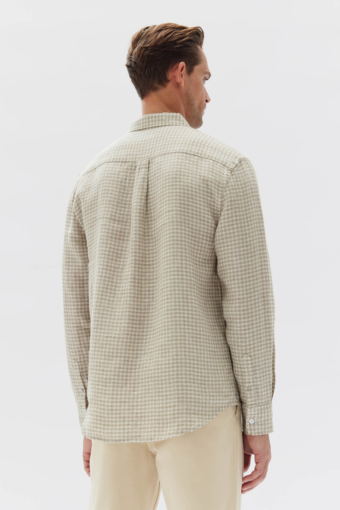 Assembly Label | Micro Check Long Sleeve Shirt - Moss Check