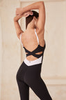 108 Sportif | Oceane Sweetheart Neckline Bodysuit - Black/White
