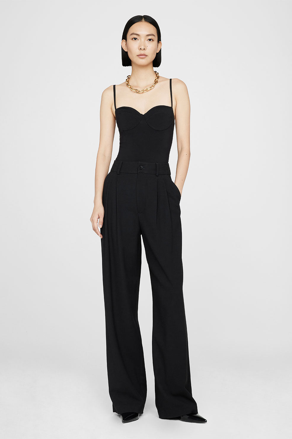 Anine Bing | Carrie Pant - Black Twill