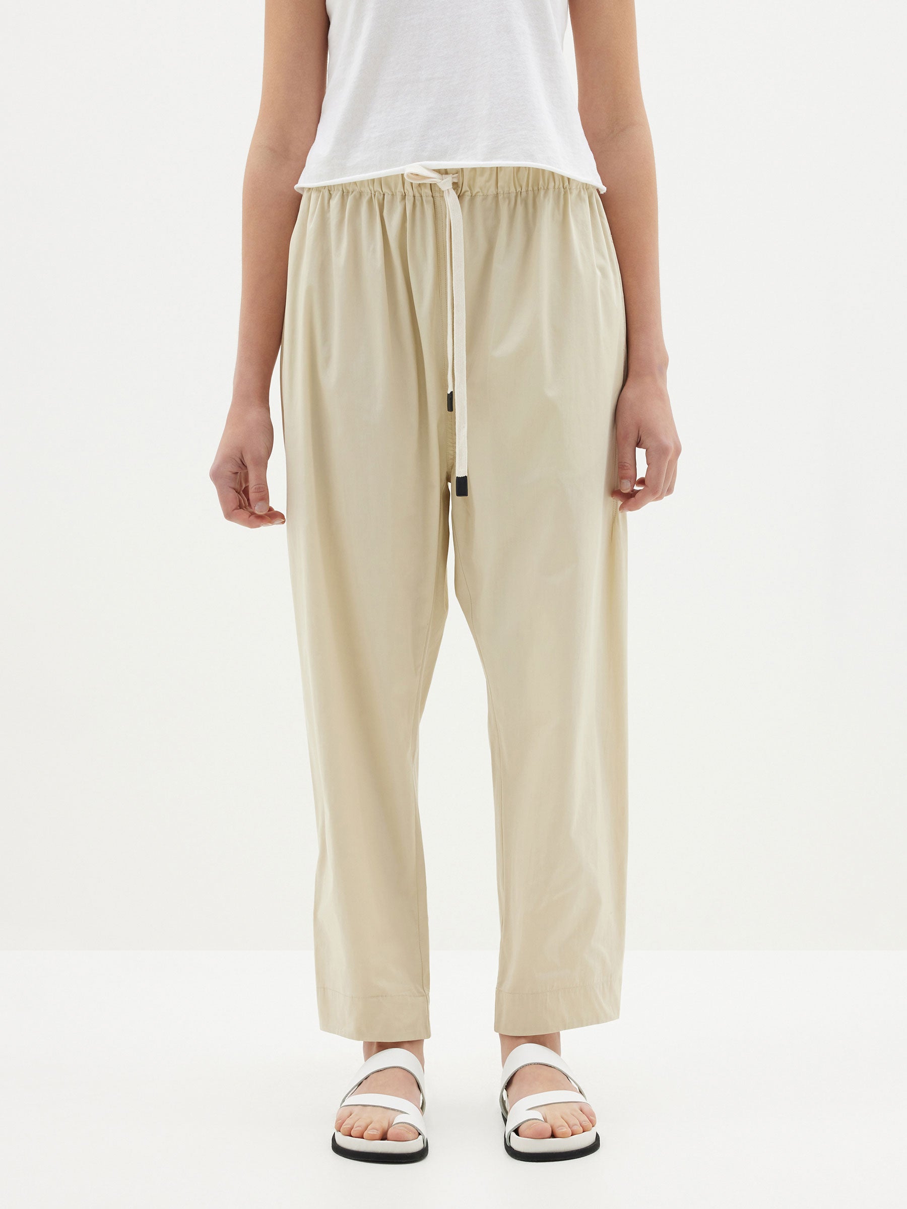 Bassike | Pleated Cotton Pull On Pant - Agate Grey
