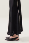 Silk Laundry | Long Bias Cut Skirt - Blanket Stitch Black