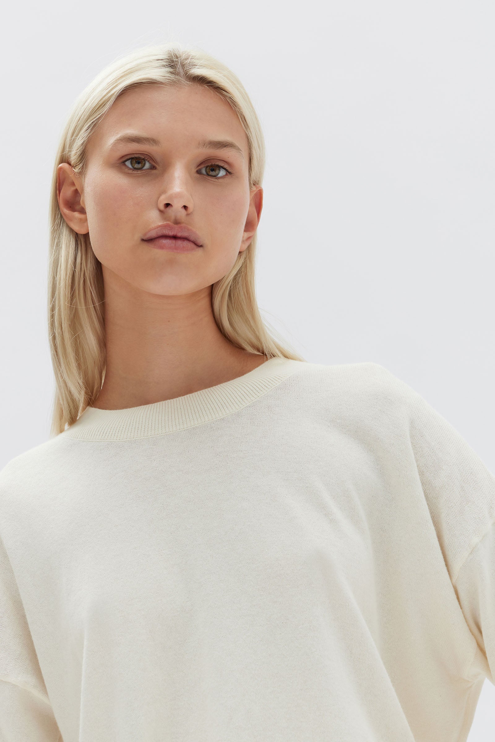 Assembly Label | New Cotton Cashmere Lounge Sweater - Cream