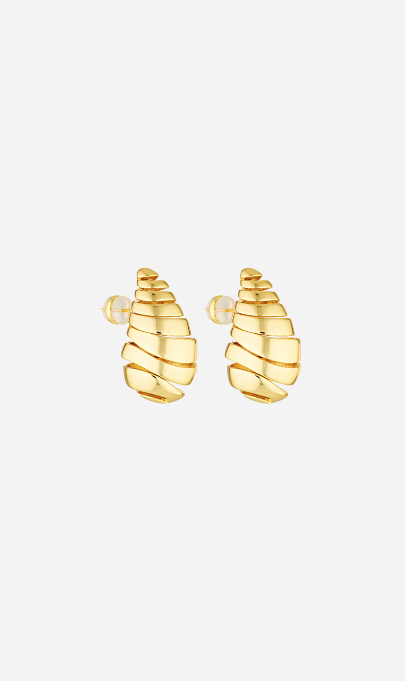 Porter Jewellery | Blob Earrings - Spiral Gold