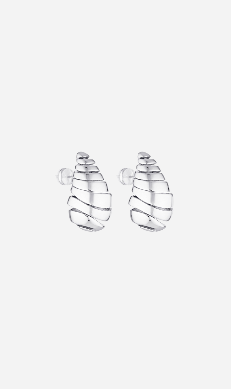 Porter Jewellery | Blob Earrings - Spiral Silver