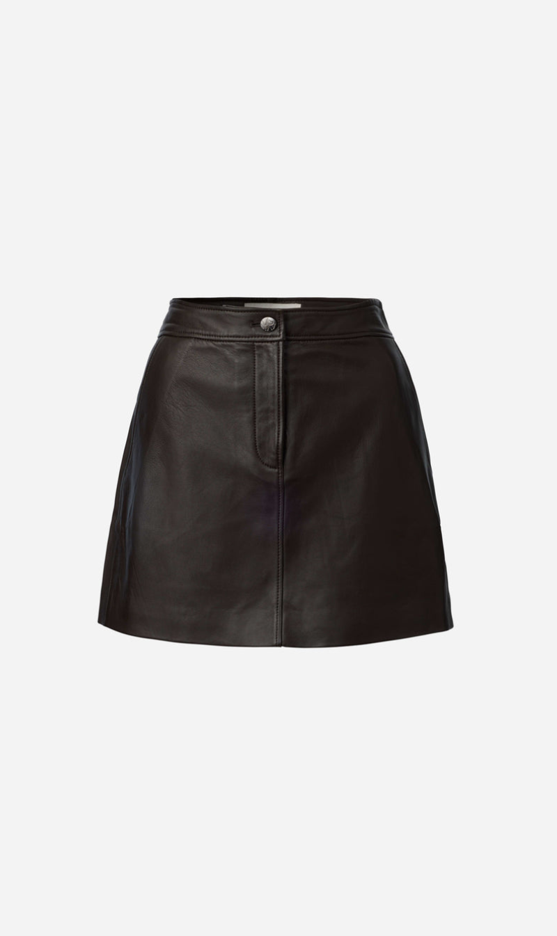 Viktoria & Woods | Ecstasy Leather Skirt - Chocolate