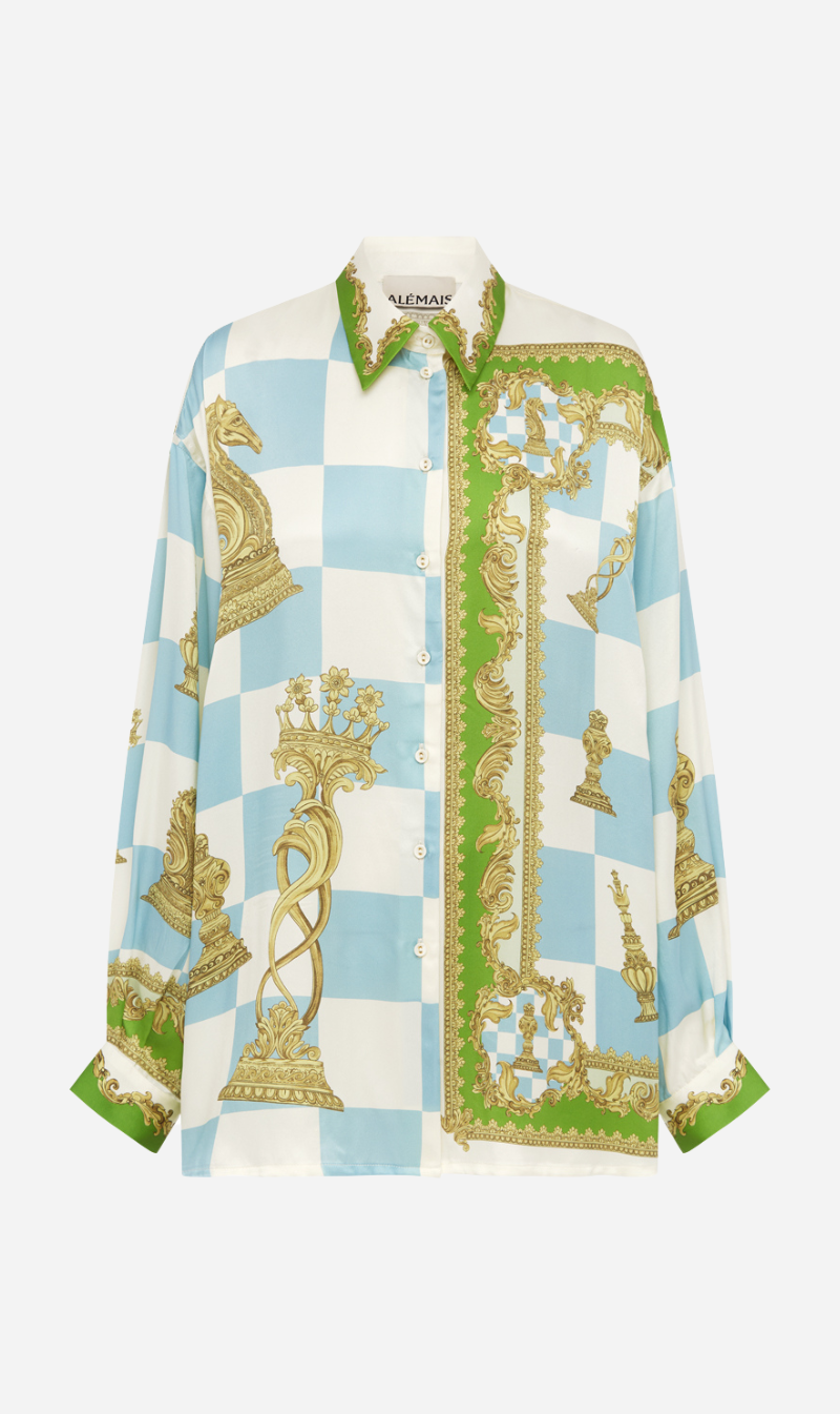 ALEMAIS | Checkmate Silk Shirt - Print