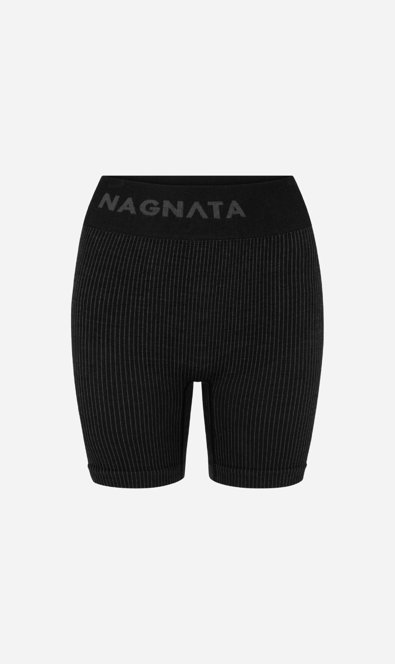 Nagnata | Rib Biker Short - Black/Dark Charcoal