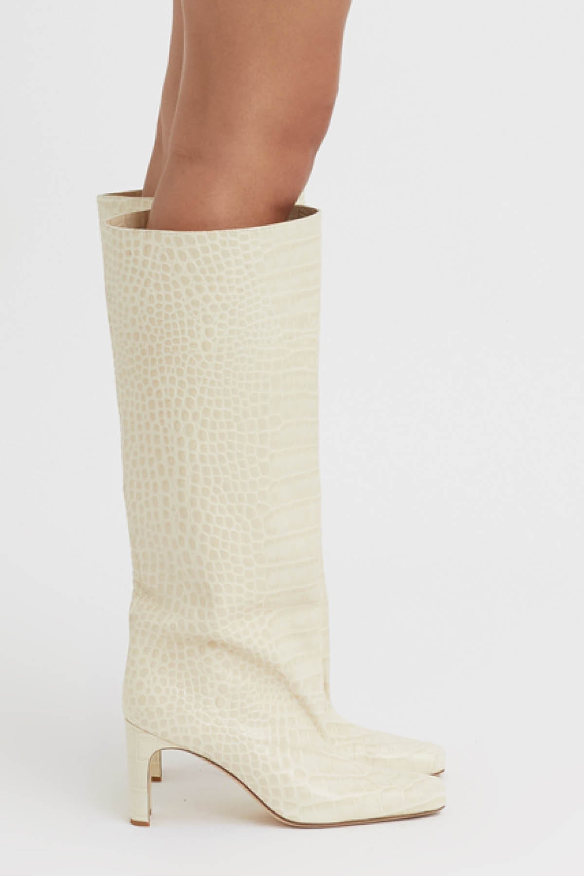 Camilla and Marc | Cosmos Knee High Boot - Ivory Croc