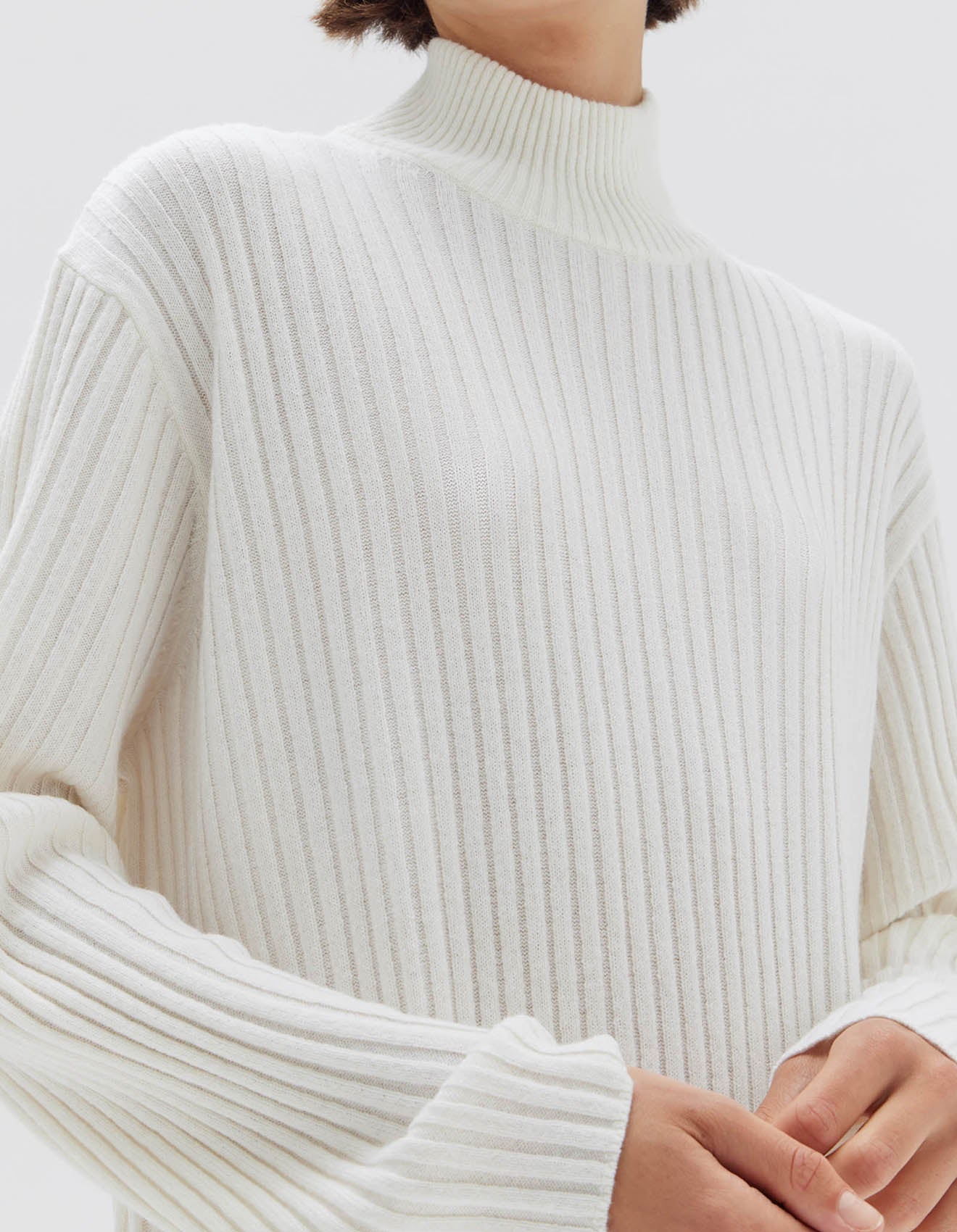 Assembly Label | Pearl Roll Neck Knit Dress - Cream