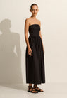 Matteau | Strapless Lace Up Dress - Black