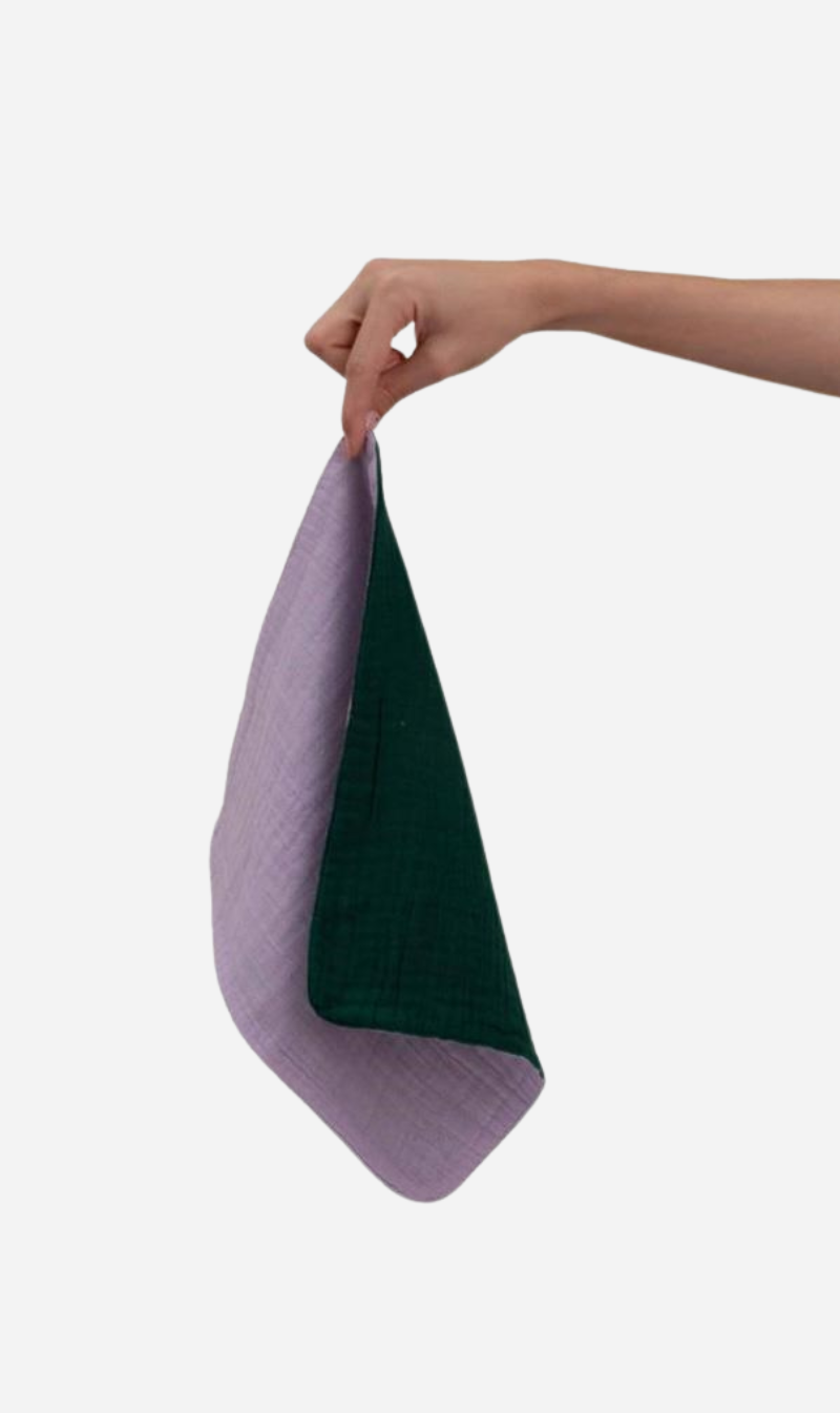 Iammi | Face Cloth Individual - Lilac Purple & Forest Green