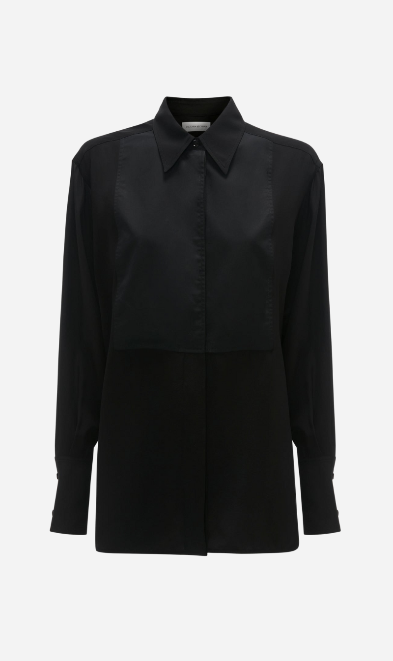 Victoria Beckham | Contrast Bib Shirt - Black
