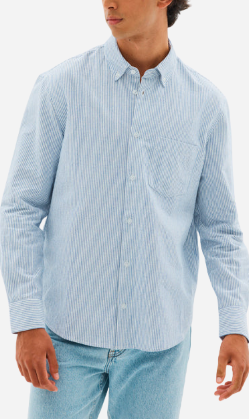 Assembly Label | Oxford Shirt - Mid Blue Stripe