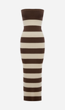 Posse | Theo Strapless Dress - Chocolate/Cream