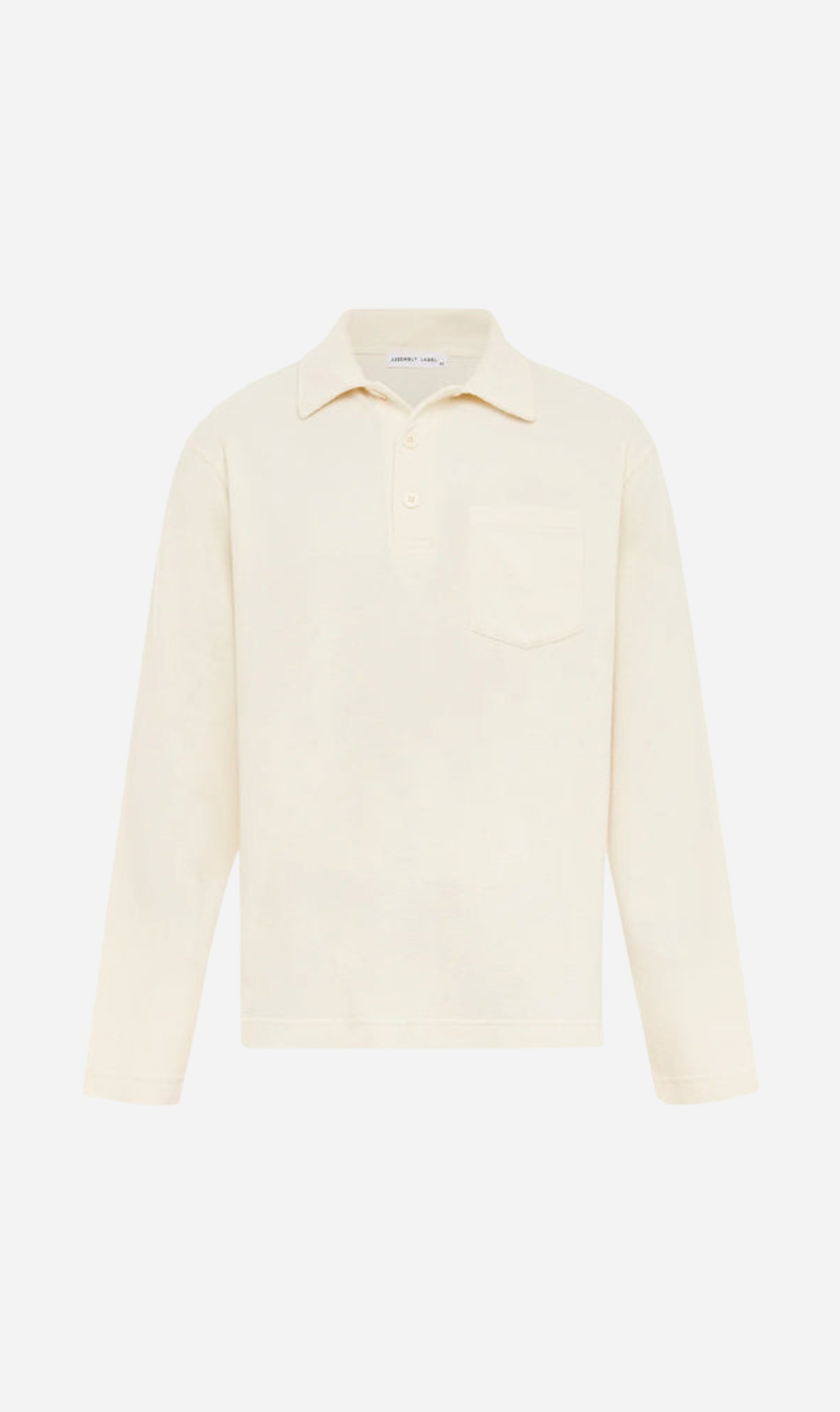 Assembly Label | Walter Long Sleeve Polo - Cream