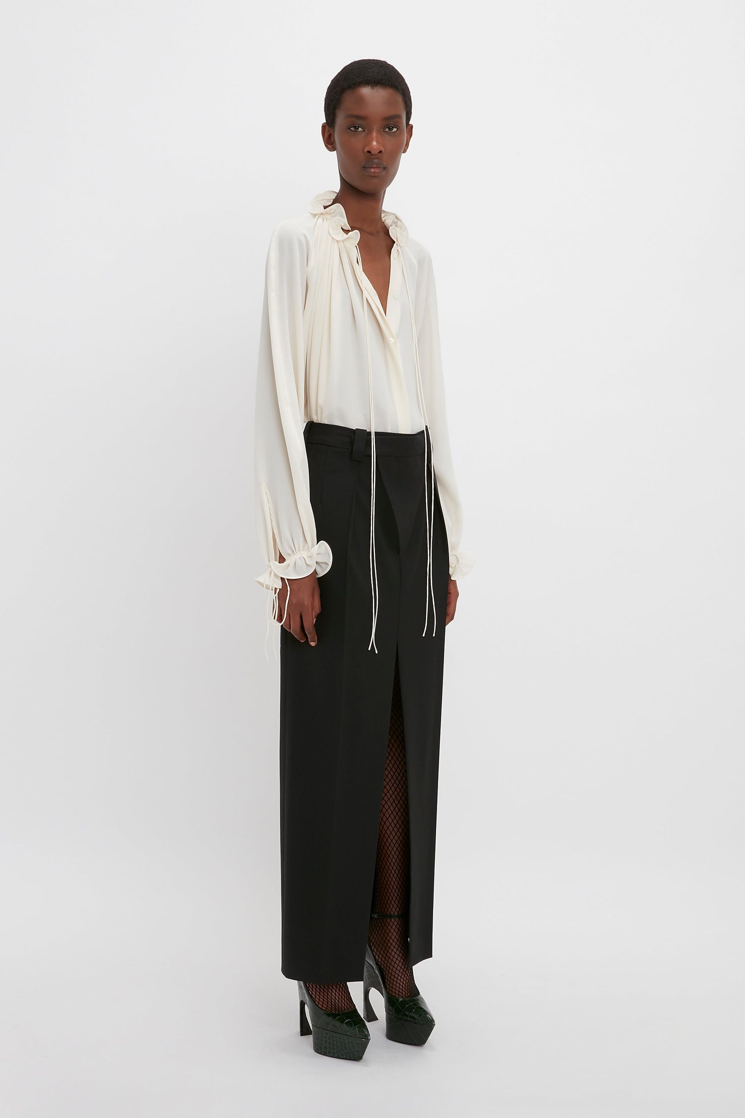 Victoria Beckham | Wrap Front Tailored Skirt - Black