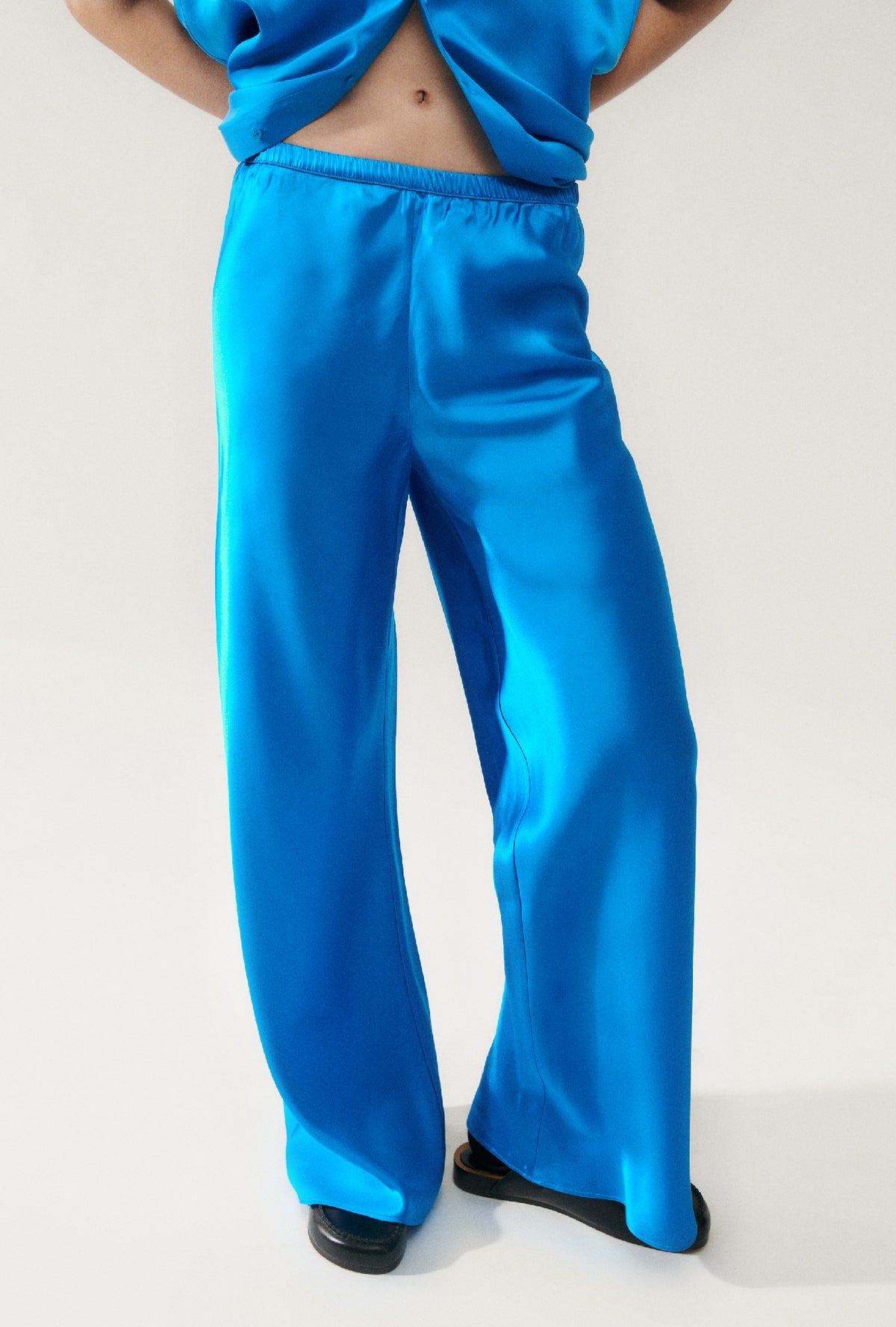 Silk Laundry | Bias Cut Pants - Coast Blue