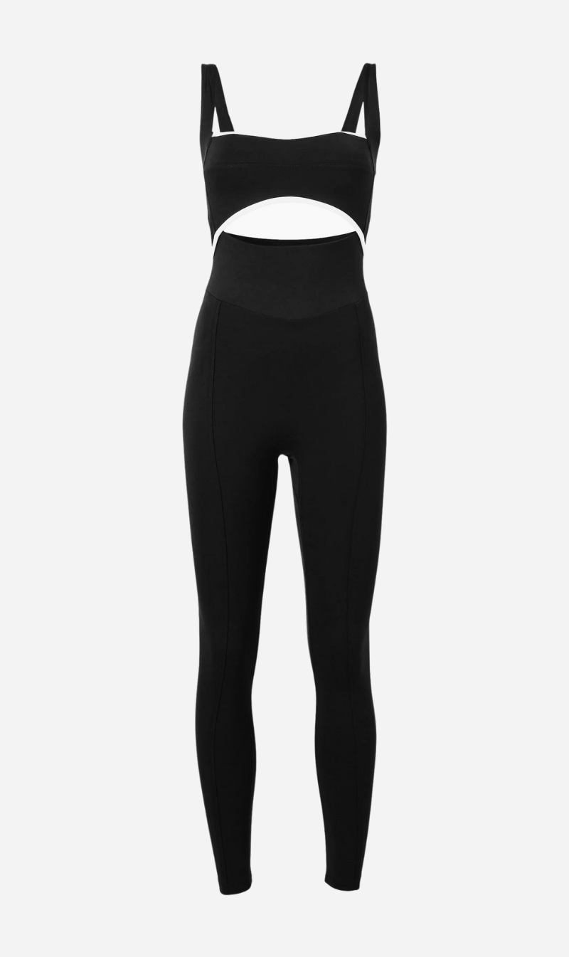 108 Sportif | Capri Cutout Bodysuit - Black/White