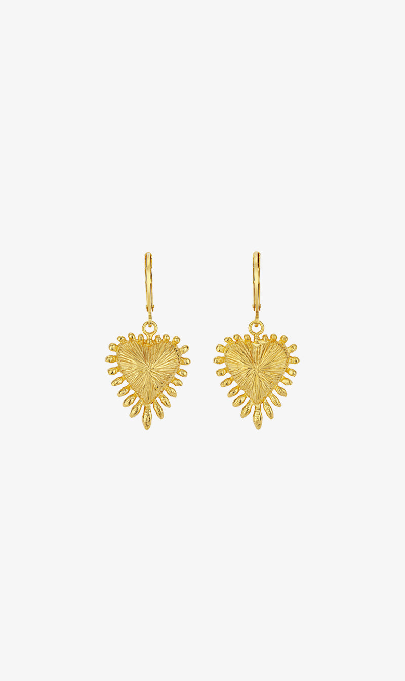 Zoe & Morgan | Heart Rays Earrings - Gold