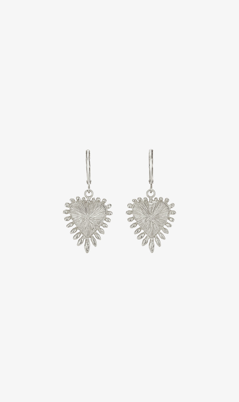Zoe & Morgan | Heart Rays Earrings - Silver