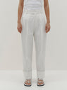 Bassike | Double Cotton Pleated Pant - White