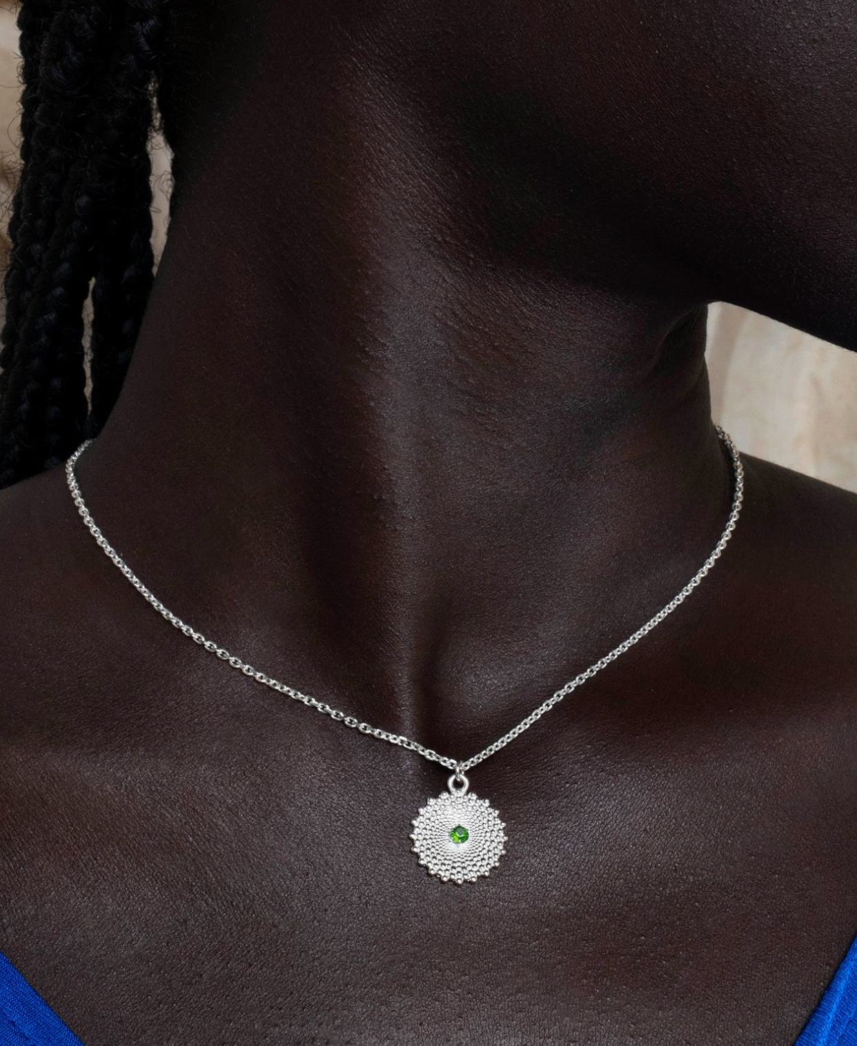 Zoe & Morgan | Helios Necklace - Sterling Silver With Chrome Diopside