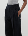 Bassike | Relaxed Pleat Front Pant - Black
