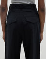 Bassike | Relaxed Pleat Front Pant - Black