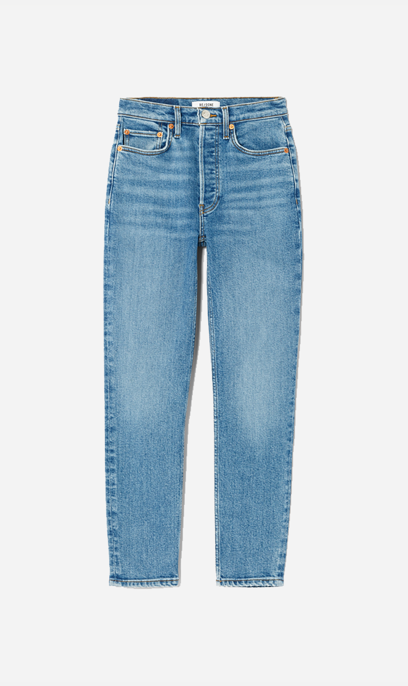 RE/DONE | 90's High Rise Ankle Crop - Faded Blue