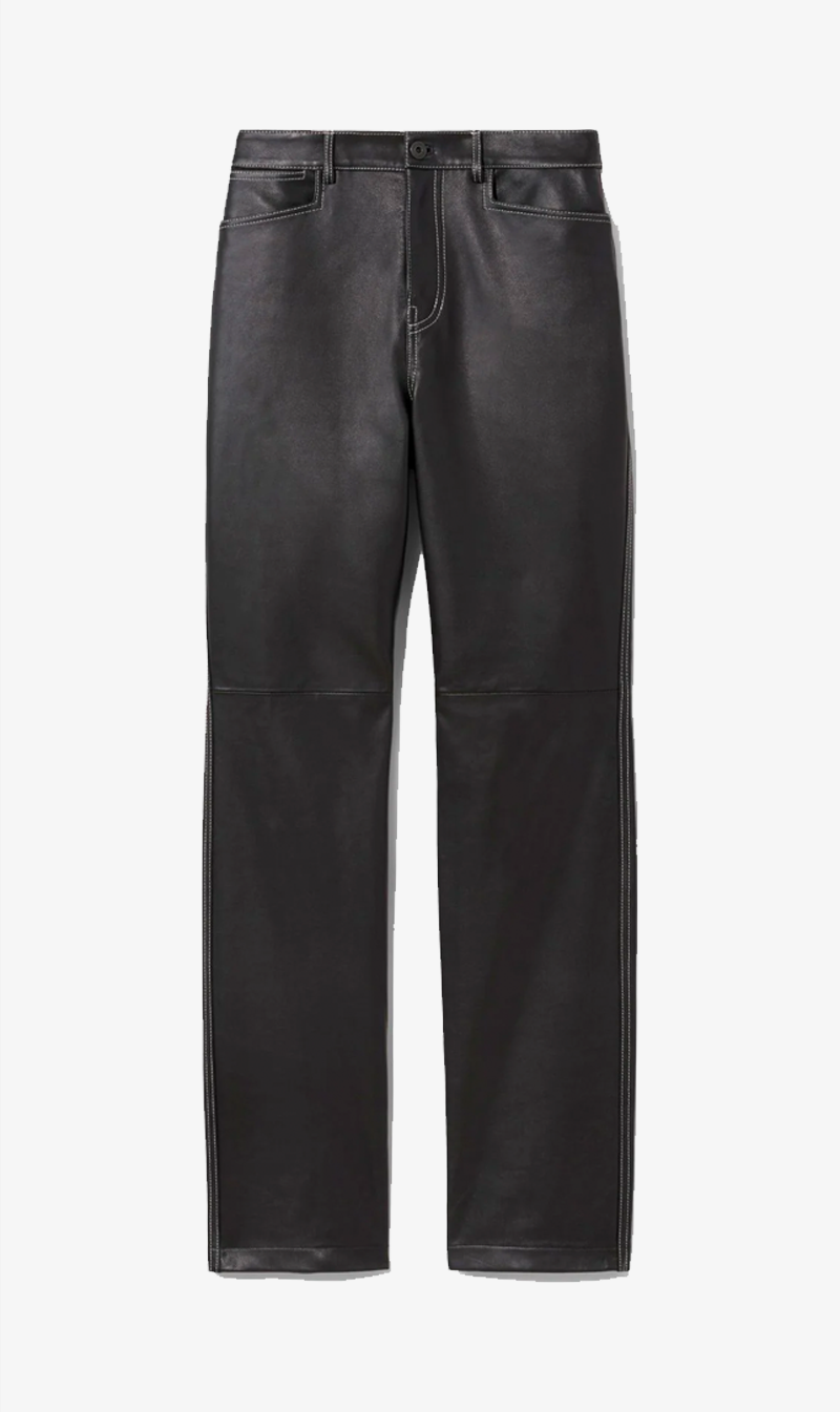 Proenza Schouler White Label | Leather Straight Pant - Black