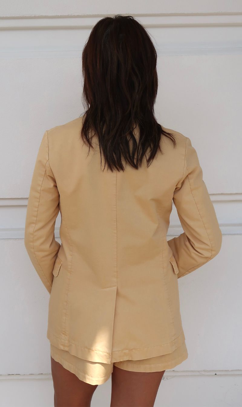 Forte Forte | Old Peach Gabardine Double Breasted Blazer - Honey