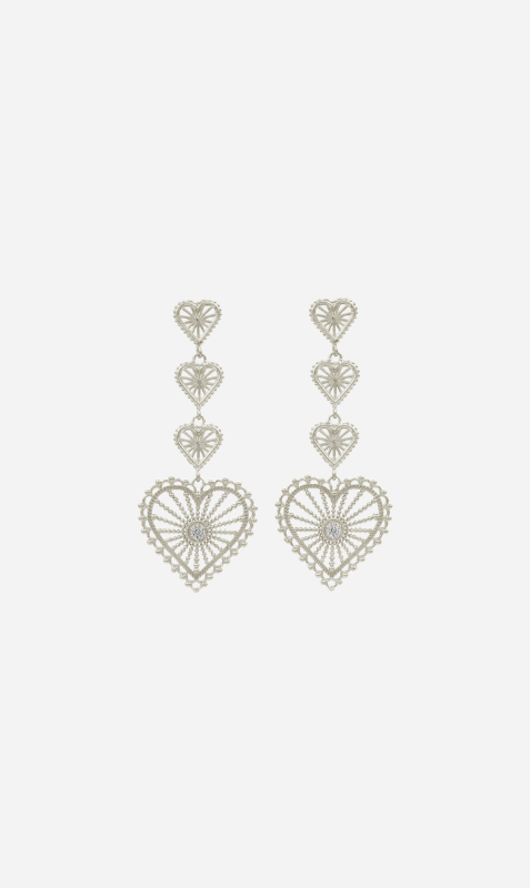 Zoe & Morgan | Mi Amor Earrings - Silver/White Zircon