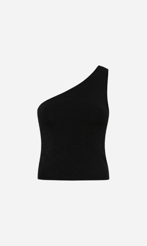 Matteau | Asymmetric Knit Tank -Black