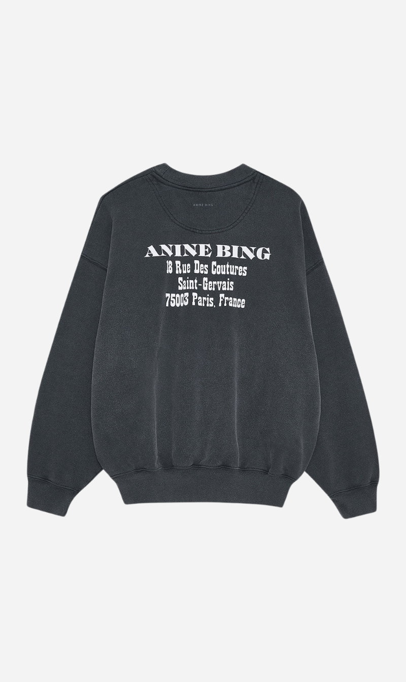 Anine Bing | Jaci Sweatshirt Paris - Washed Black