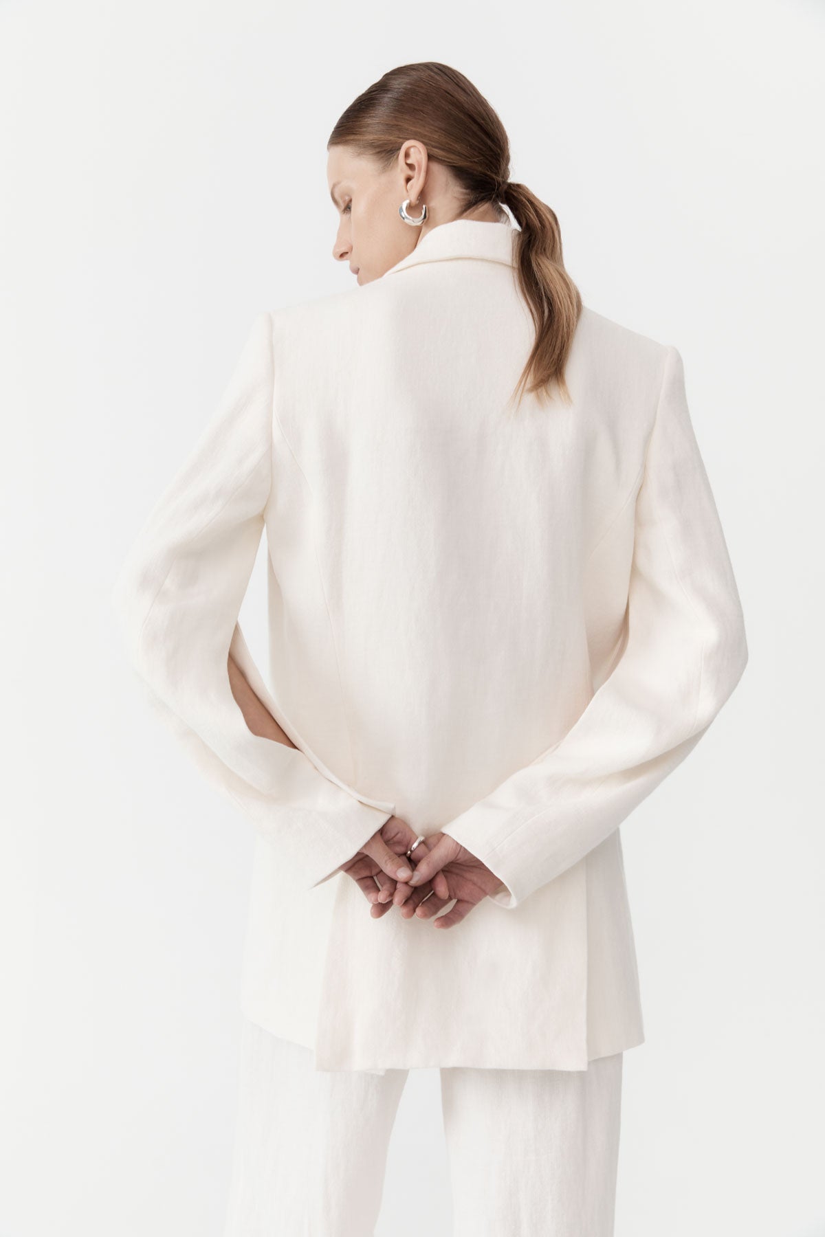 St Agni | Linen Split Sleeve Blazer - Ivory