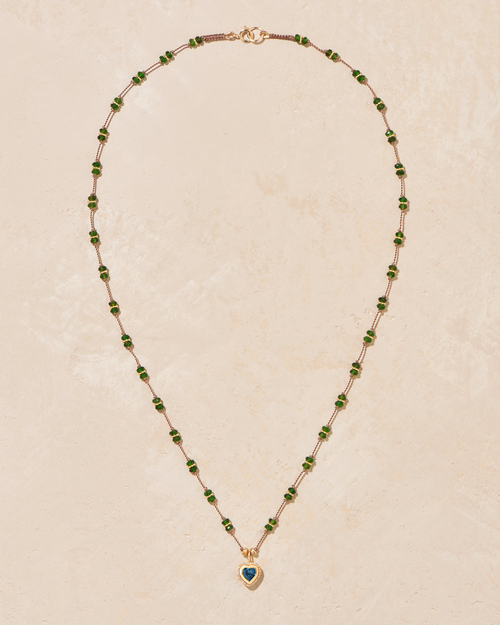 Tityaravy | Talisman Veha Diopside Necklace - Beige / Diopside / Topaz