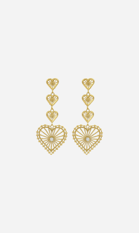 Zoe & Morgan | Mi Amor Earrings - Gold/White Zircon