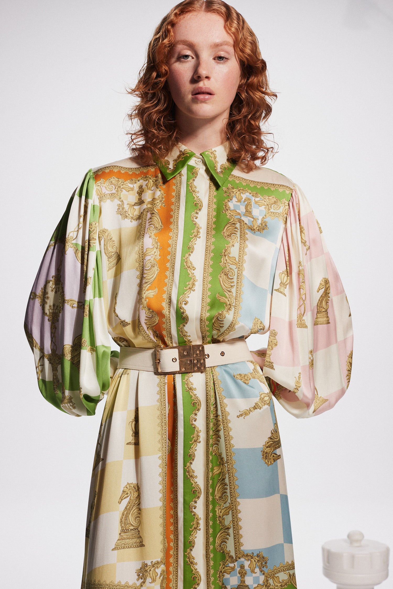 ALEMAIS | Checkmate Silk Shirtdress - Print
