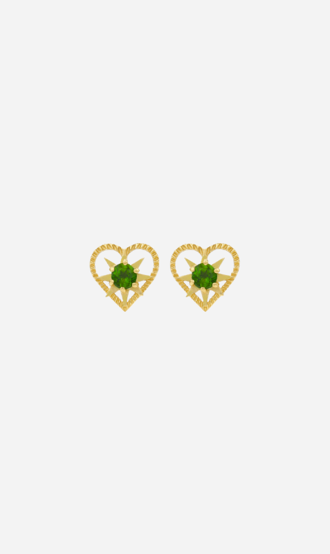 Zoe & Morgan | Kind Heart Earrings - Gold/Chrome Diopside