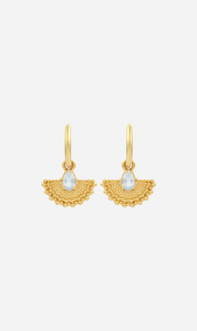 Zoe & Morgan | Petal Earrings - Gold/Aquamarine