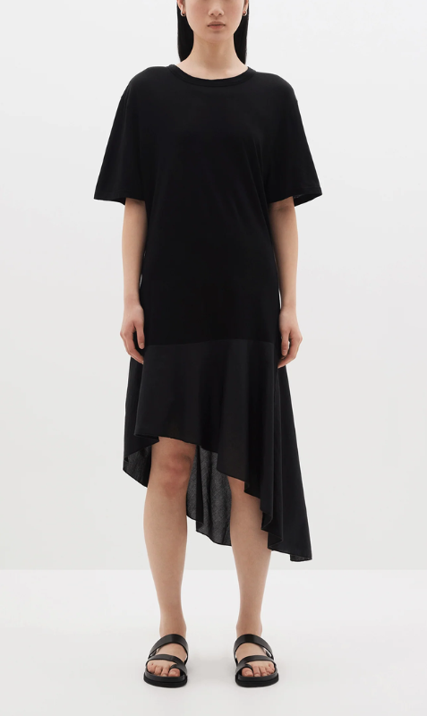 Bassike | Contrast T.Shirt Dress - Black