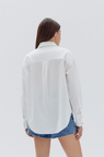 Assembly Label | Grace Linen Blend LS Shirt - White