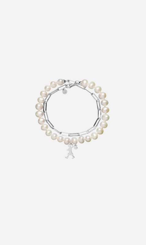 Karen Walker | Girl With The Pearls And Chain Bracelet - Silver